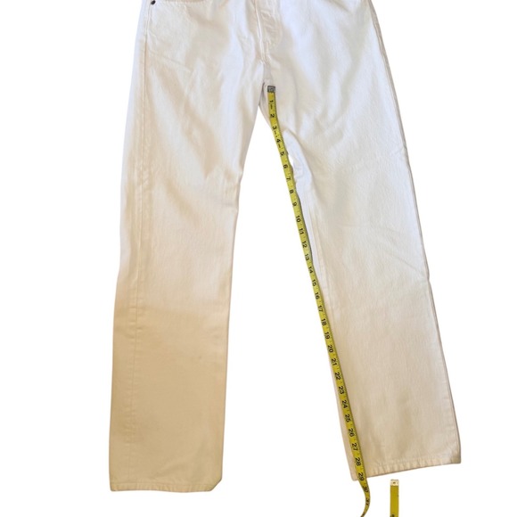 Levi's Jeans Women 31 x 32 White 501 Original Fit Straight Leg 100% Cotton - Picture 7 of 8